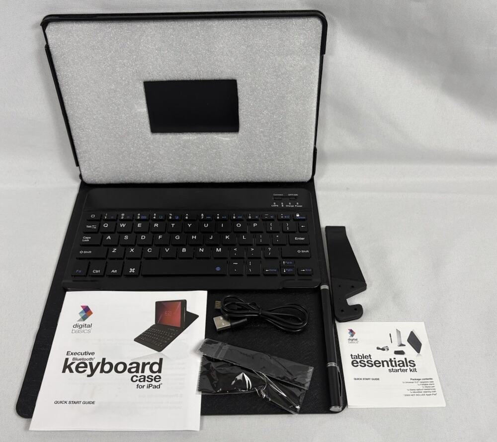 Keyboard Case for iPad 8and 9 Bluetooth Removable Digital Basics Air Exec